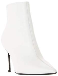 dune white leather ankle boots